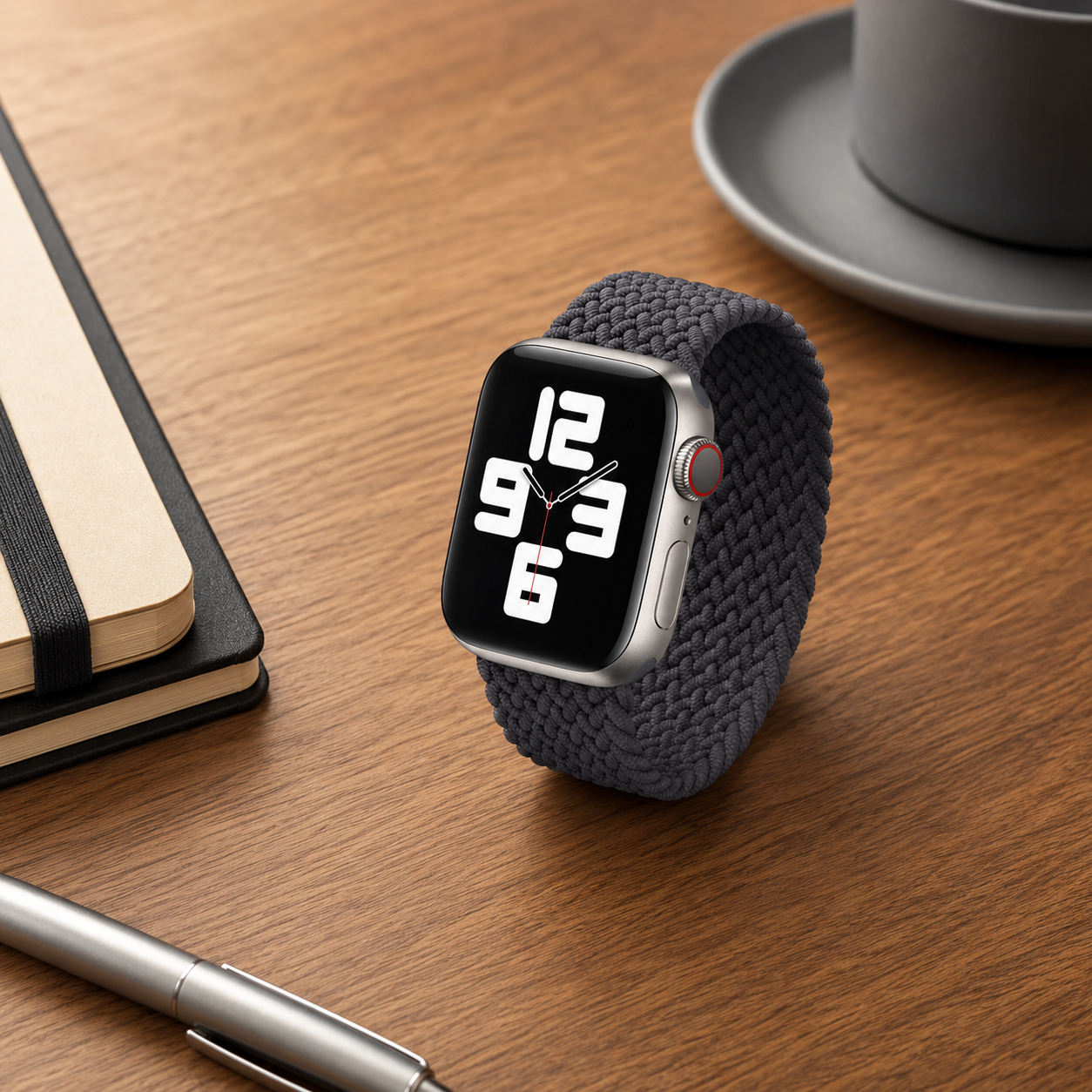 Apple Watch Nylon Braided Elastic Strap | Single Loop | Space Gray | 38/40mm & 42/44mm | XS–L