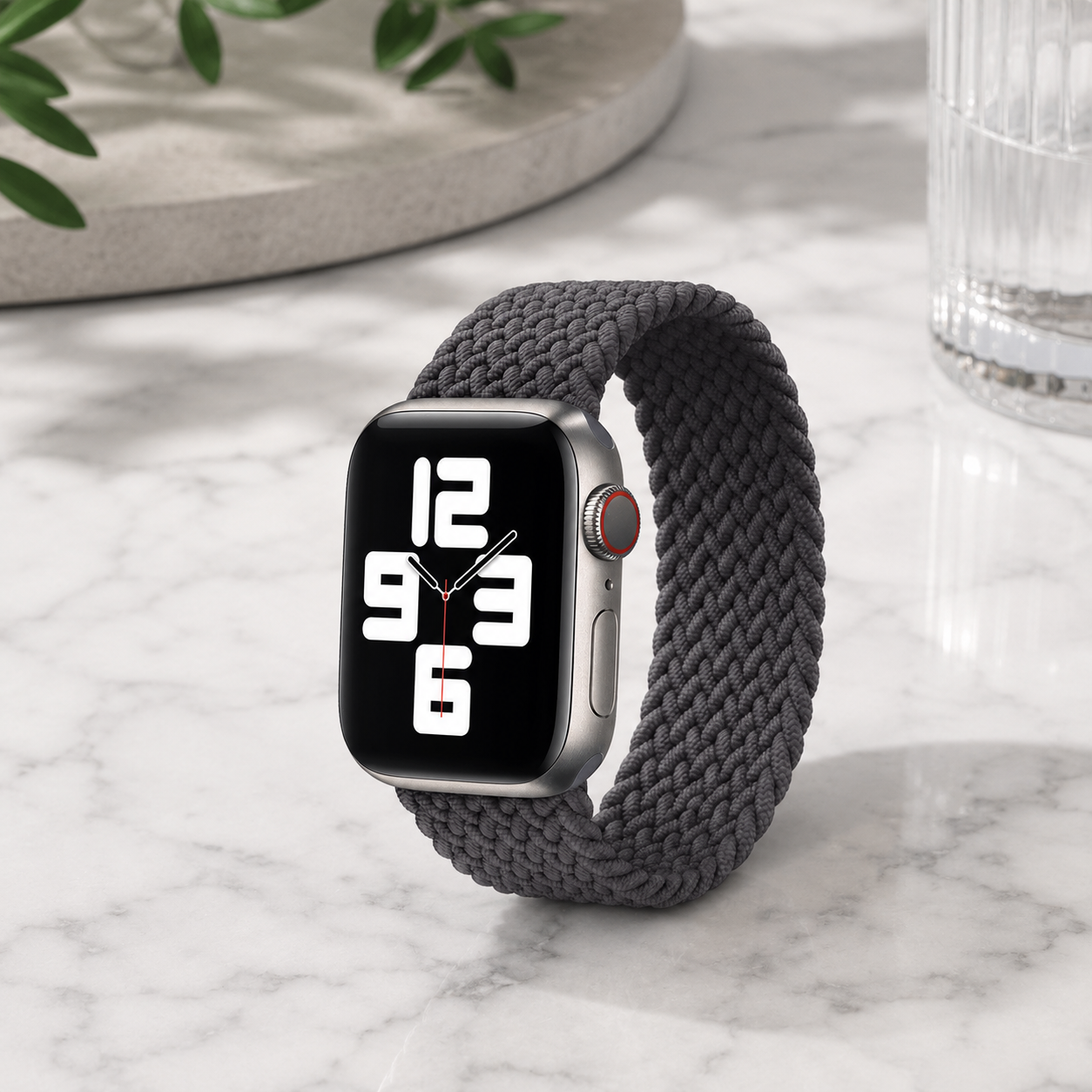 Apple Watch Nylon Braided Elastic Strap | Single Loop | Space Gray | 38/40mm & 42/44mm | XS–L