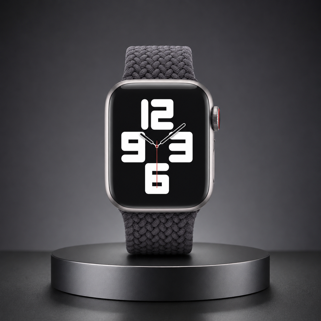 Apple Watch Nylon Braided Elastic Strap | Single Loop | Space Gray | 38/40mm & 42/44mm | XS–L