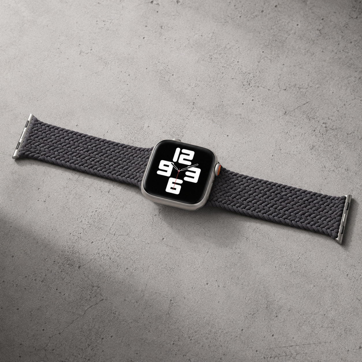 Apple Watch Nylon Braided Elastic Strap | Single Loop | Space Gray | 38/40mm & 42/44mm | XS–L