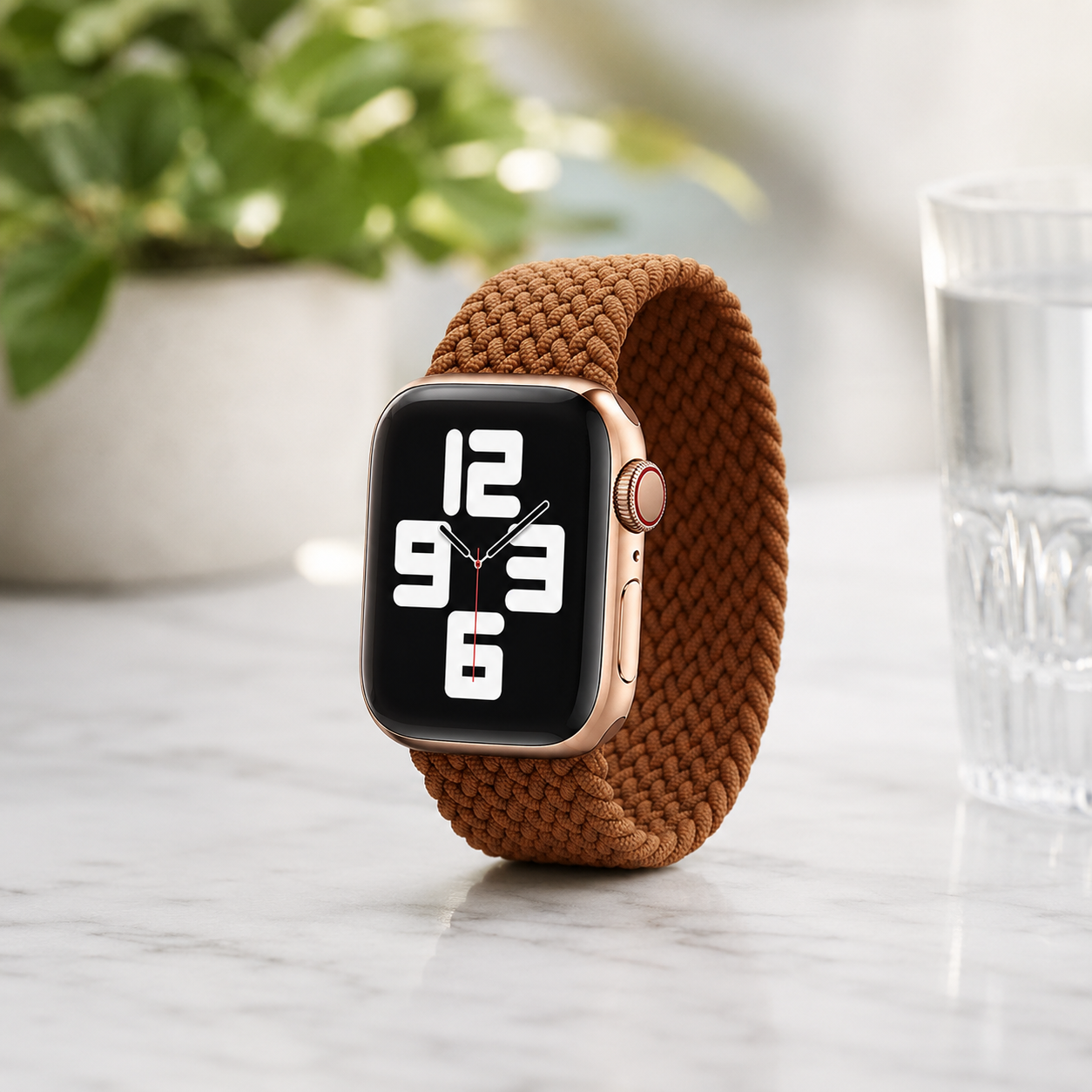 Apple Watch Nylon Braided Elastic Strap | Single Loop | Brown | 38/40mm & 42/44mm | XS–L