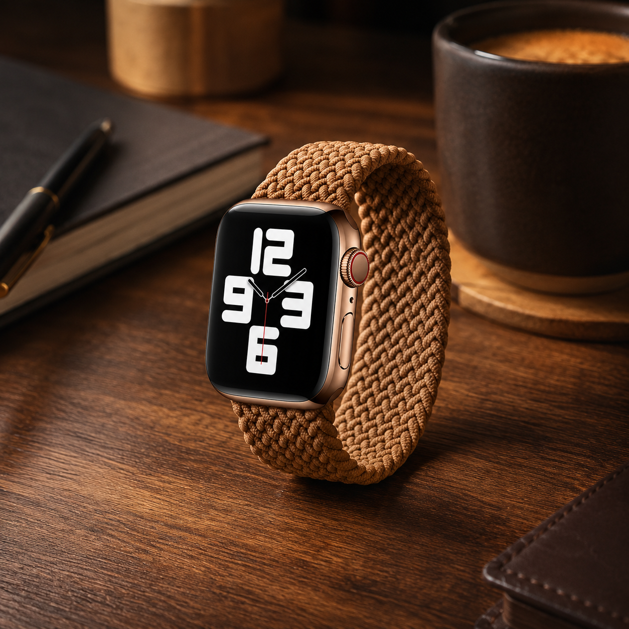 Apple Watch Nylon Braided Elastic Strap | Single Loop | Brown | 38/40mm & 42/44mm | XS–L