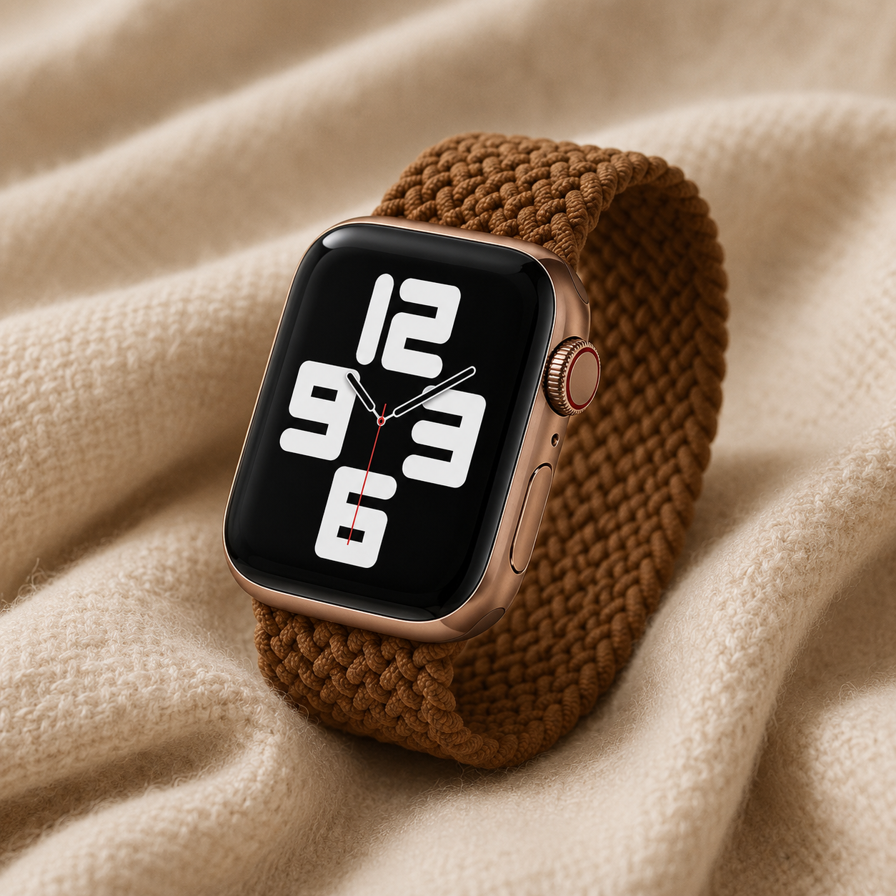 Apple Watch Nylon Braided Elastic Strap | Single Loop | Brown | 38/40mm & 42/44mm | XS–L