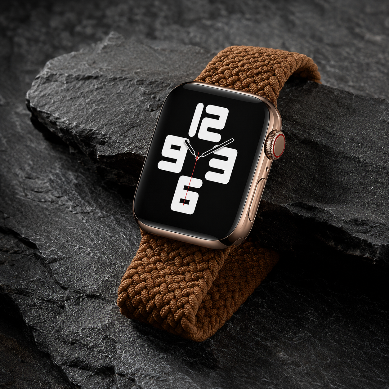 Apple Watch Nylon Braided Elastic Strap | Single Loop | Brown | 38/40mm & 42/44mm | XS–L