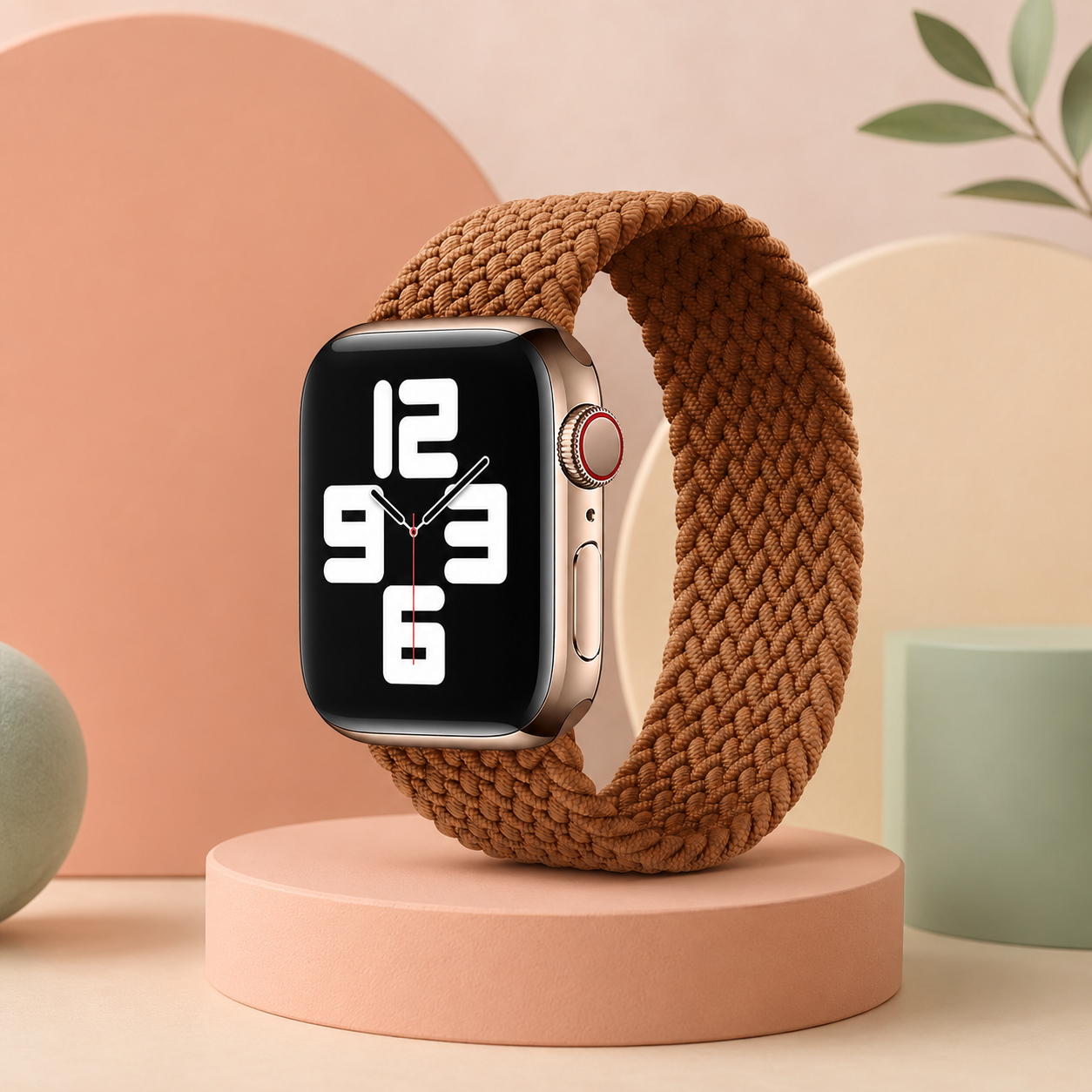 Apple Watch Nylon Braided Elastic Strap | Single Loop | Brown | 38/40mm & 42/44mm | XS–L