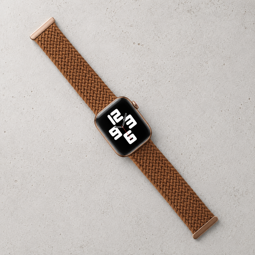 Apple Watch Nylon Braided Elastic Strap | Single Loop | Brown | 38/40mm & 42/44mm | XS–L