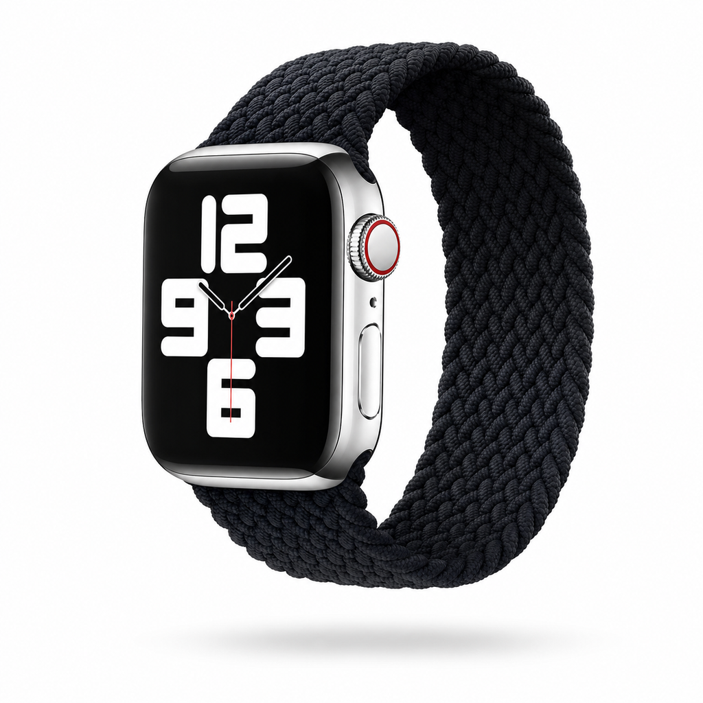 Apple Watch Nylon Braided Elastic Strap | Single Loop | Charcoal | 38/40mm & 42/44mm | XS–L
