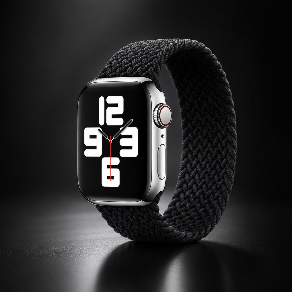 Apple Watch Nylon Braided Elastic Strap | Single Loop | Charcoal | 38/40mm & 42/44mm | XS–L
