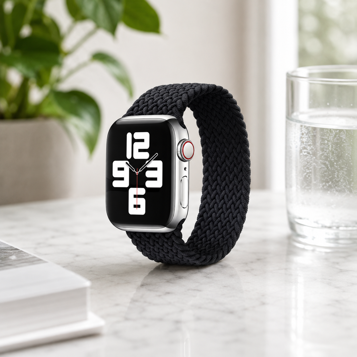 Apple Watch Nylon Braided Elastic Strap | Single Loop | Charcoal | 38/40mm & 42/44mm | XS–L