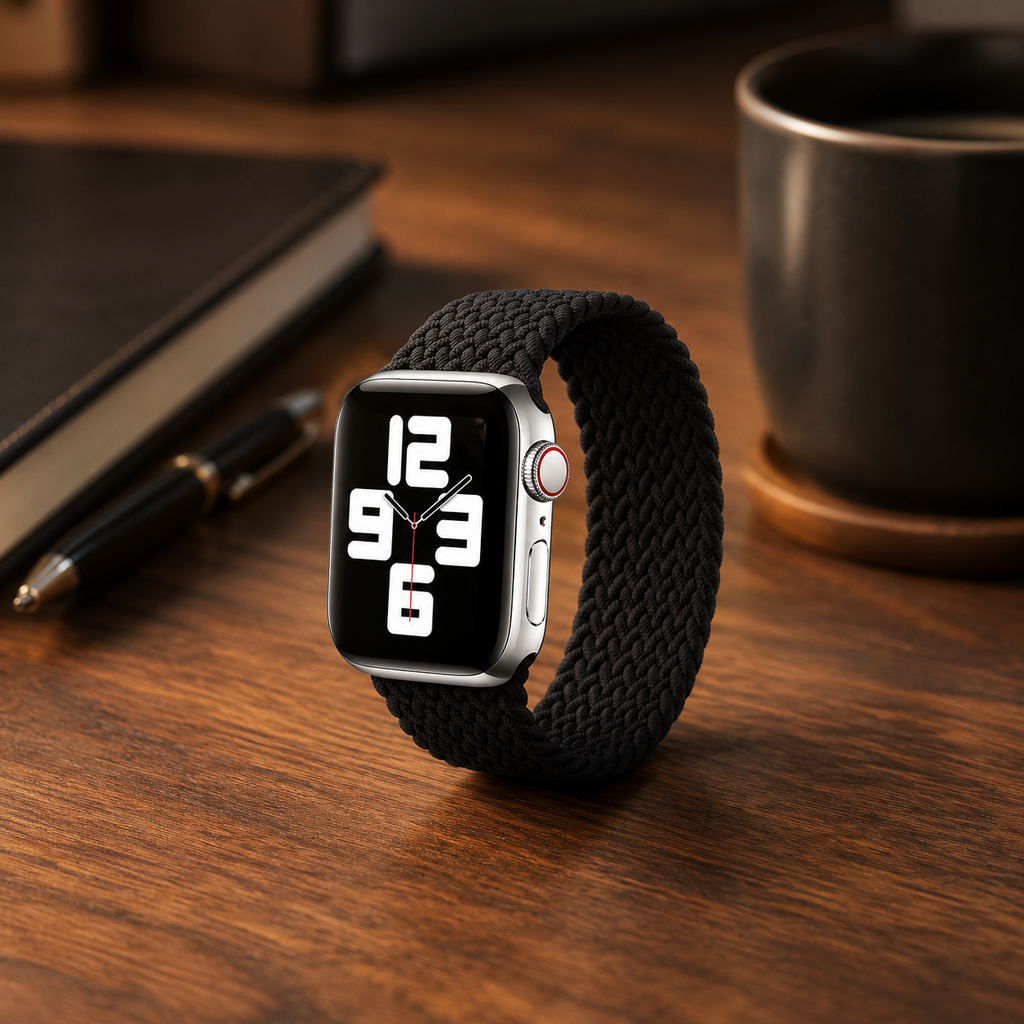 Apple Watch Nylon Braided Elastic Strap | Single Loop | Charcoal | 38/40mm & 42/44mm | XS–L