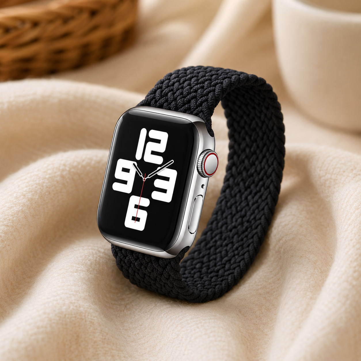 Apple Watch Nylon Braided Elastic Strap | Single Loop | Charcoal | 38/40mm & 42/44mm | XS–L