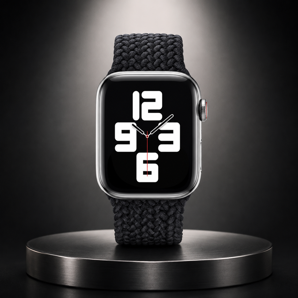 Apple Watch Nylon Braided Elastic Strap | Single Loop | Charcoal | 38/40mm & 42/44mm | XS–L