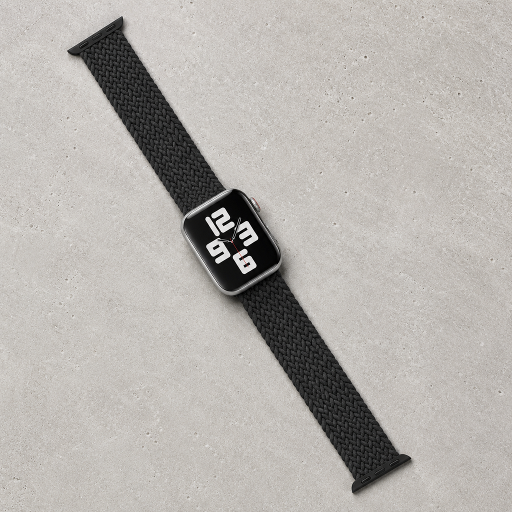 Apple Watch Nylon Braided Elastic Strap | Single Loop | Charcoal | 38/40mm & 42/44mm | XS–L