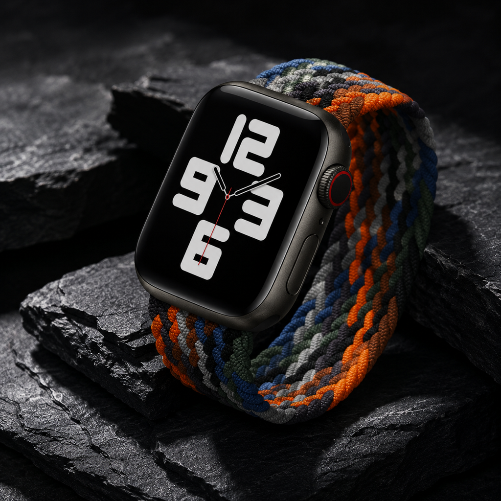 Apple Watch Nylon Braided Elastic Strap | Single Loop | Camouflage | 38/40mm & 42/44mm | XS–L