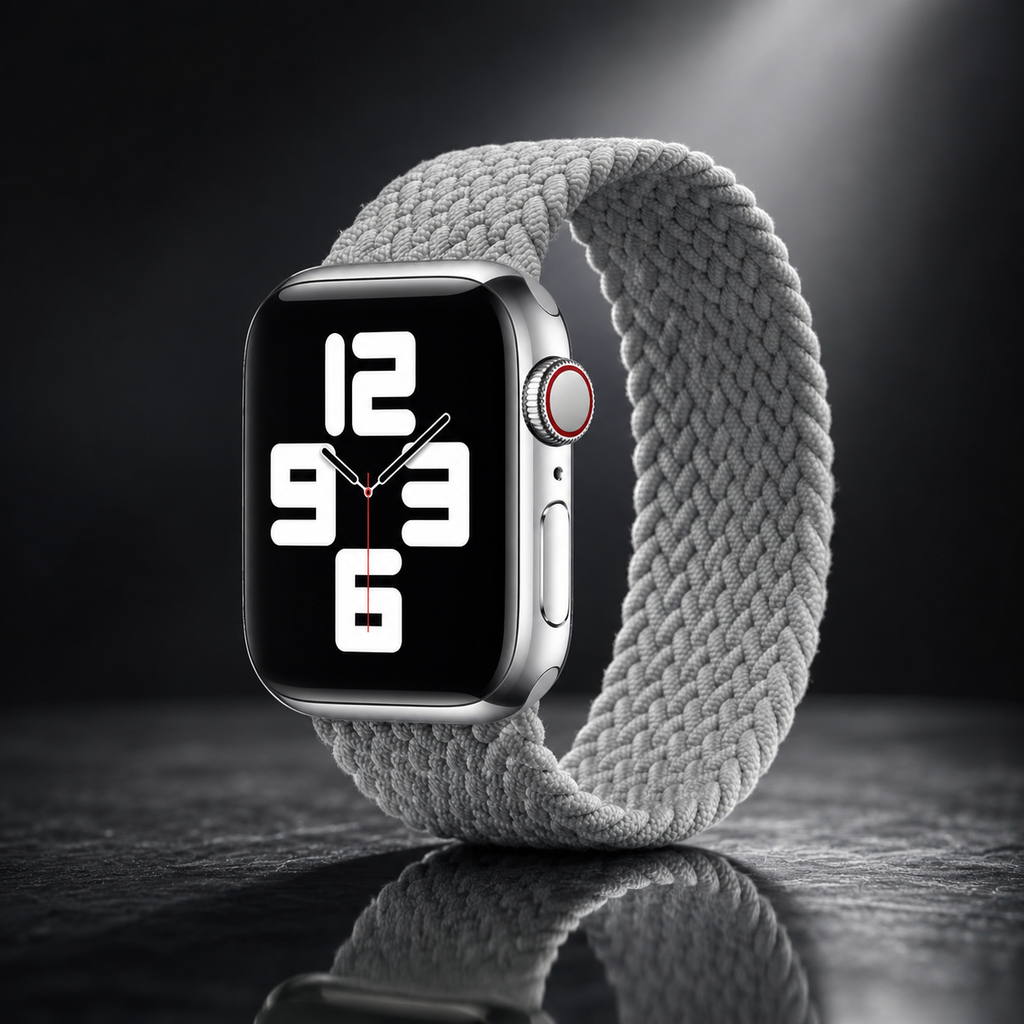 Apple Watch Nylon Braided Elastic Strap | Single Loop | Pearl White | 38/40mm & 42/44mm | XS–L