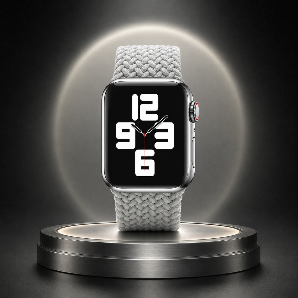 Apple Watch Nylon Braided Elastic Strap | Single Loop | Pearl White | 38/40mm & 42/44mm | XS–L