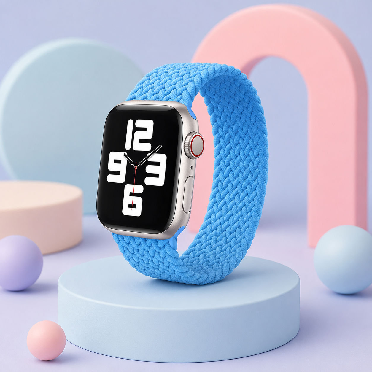 Apple Watch Nylon Braided Elastic Strap | Single Loop | Sky Blue | 38/40mm & 42/44mm | XS–L