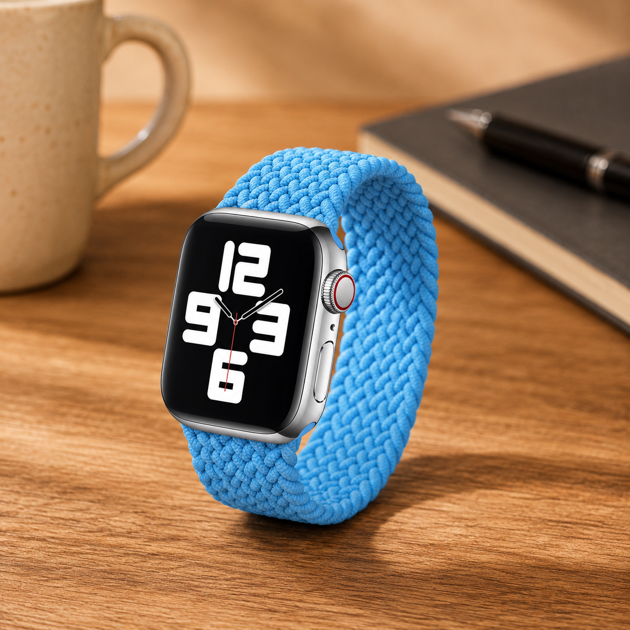 Apple Watch Nylon Braided Elastic Strap | Single Loop | Sky Blue | 38/40mm & 42/44mm | XS–L