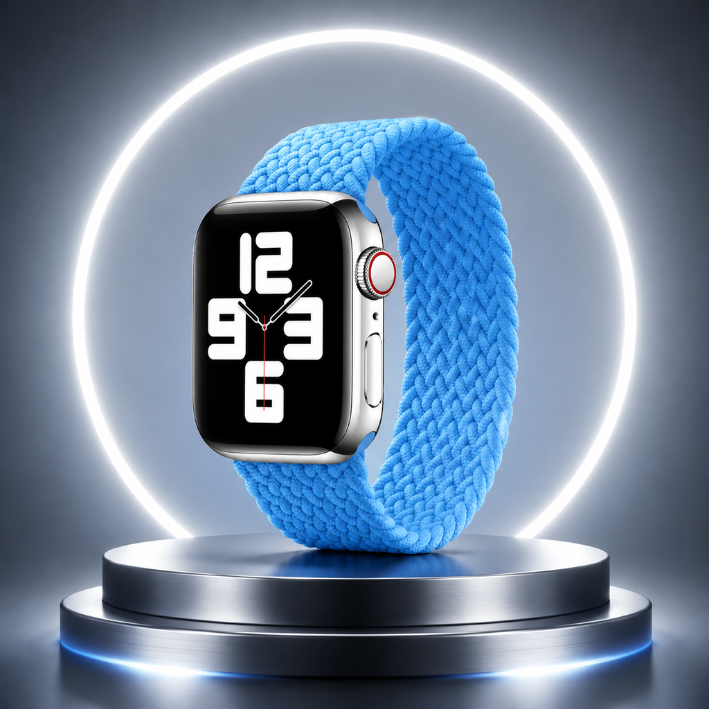 Apple Watch Nylon Braided Elastic Strap | Single Loop | Sky Blue | 38/40mm & 42/44mm | XS–L