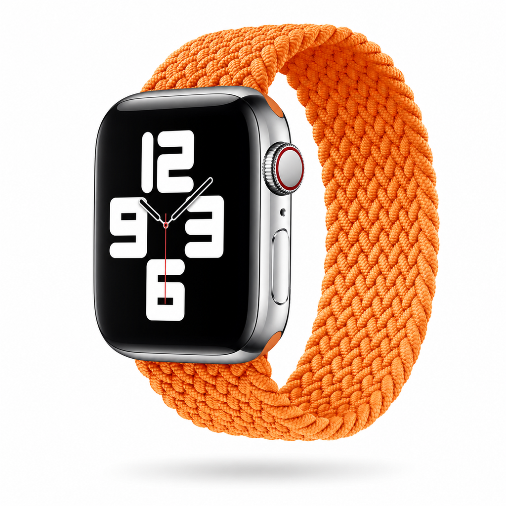 Apple Watch Nylon Braided Elastic Strap | Single Loop | Orange | 38/40mm & 42/44mm | XS–L