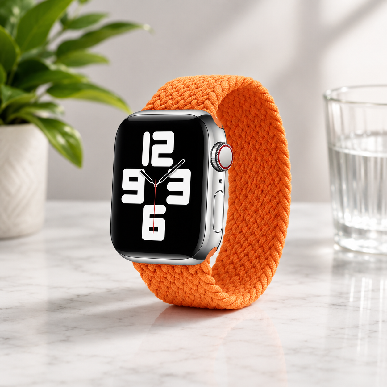 Apple Watch Nylon Braided Elastic Strap | Single Loop | Orange | 38/40mm & 42/44mm | XS–L