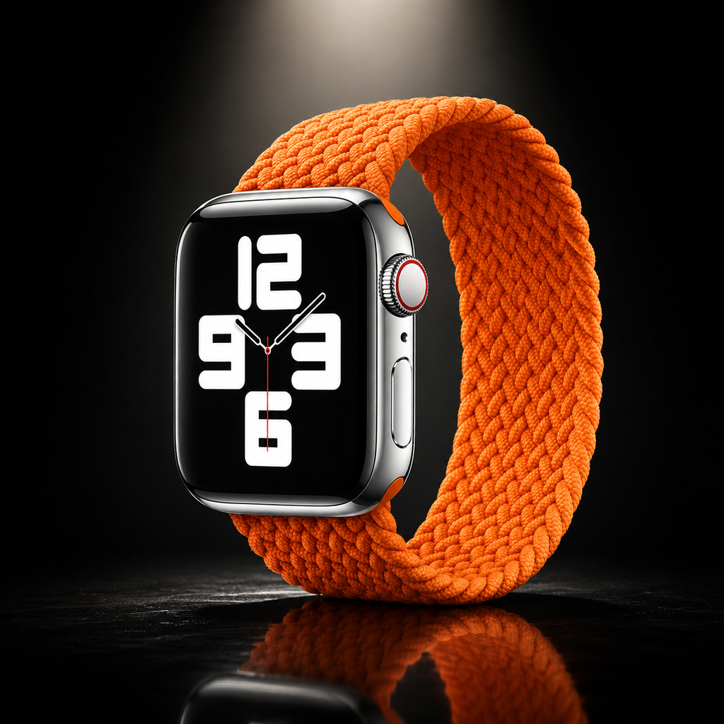Apple Watch Nylon Braided Elastic Strap | Single Loop | Orange | 38/40mm & 42/44mm | XS–L