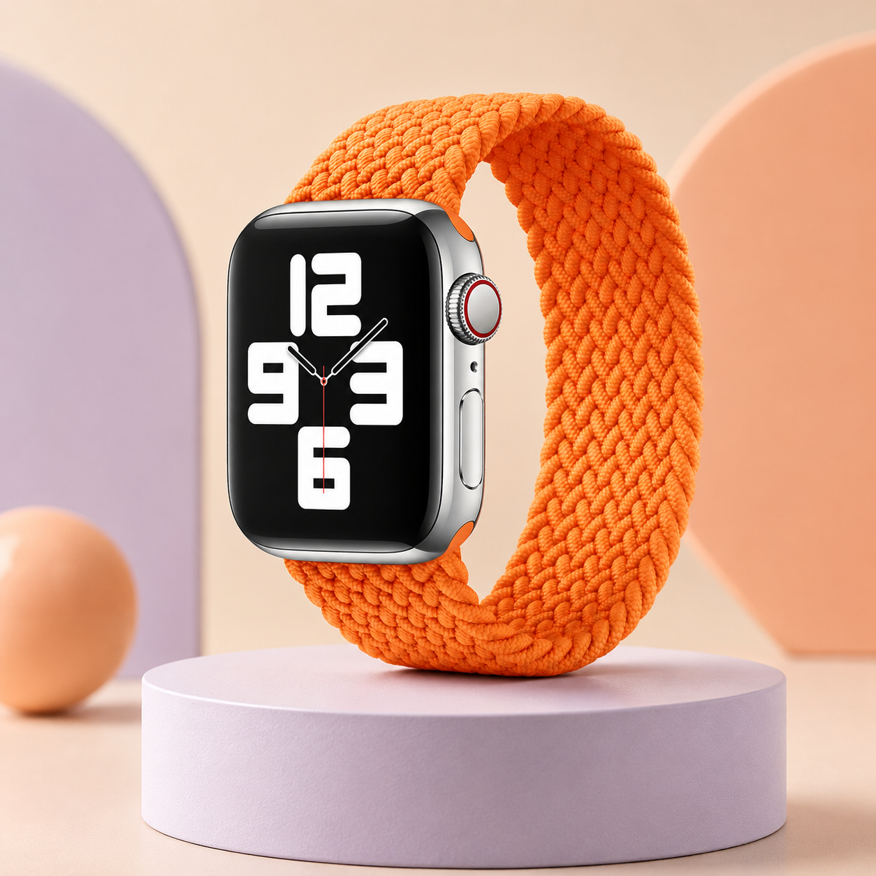 Apple Watch Nylon Braided Elastic Strap | Single Loop | Orange | 38/40mm & 42/44mm | XS–L