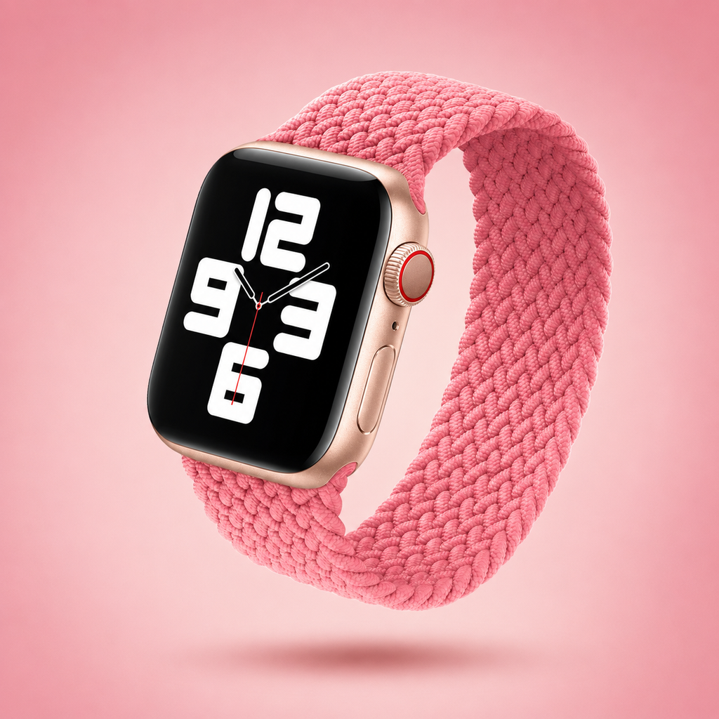 Apple Watch Nylon Braided Elastic Strap | Single Loop | Pink | 38/40mm & 42/44mm | XS–L