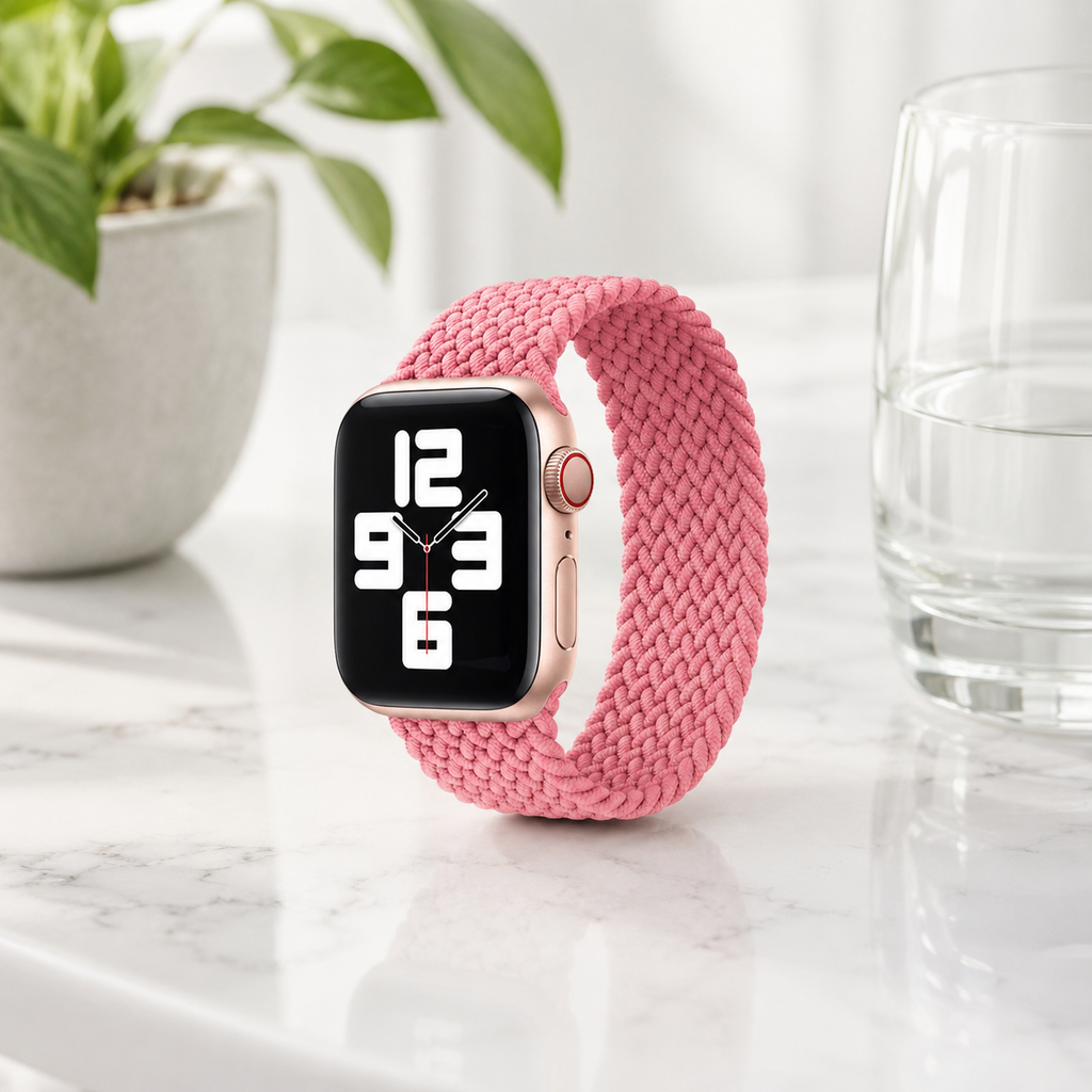 Apple Watch Nylon Braided Elastic Strap | Single Loop | Pink | 38/40mm & 42/44mm | XS–L