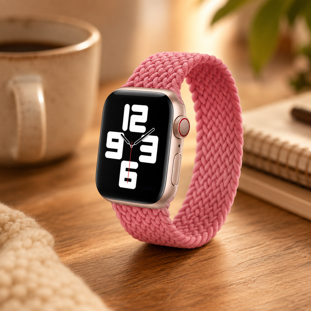 Apple Watch Nylon Braided Elastic Strap | Single Loop | Pink | 38/40mm & 42/44mm | XS–L