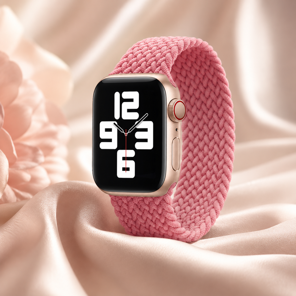 Apple Watch Nylon Braided Elastic Strap | Single Loop | Pink | 38/40mm & 42/44mm | XS–L