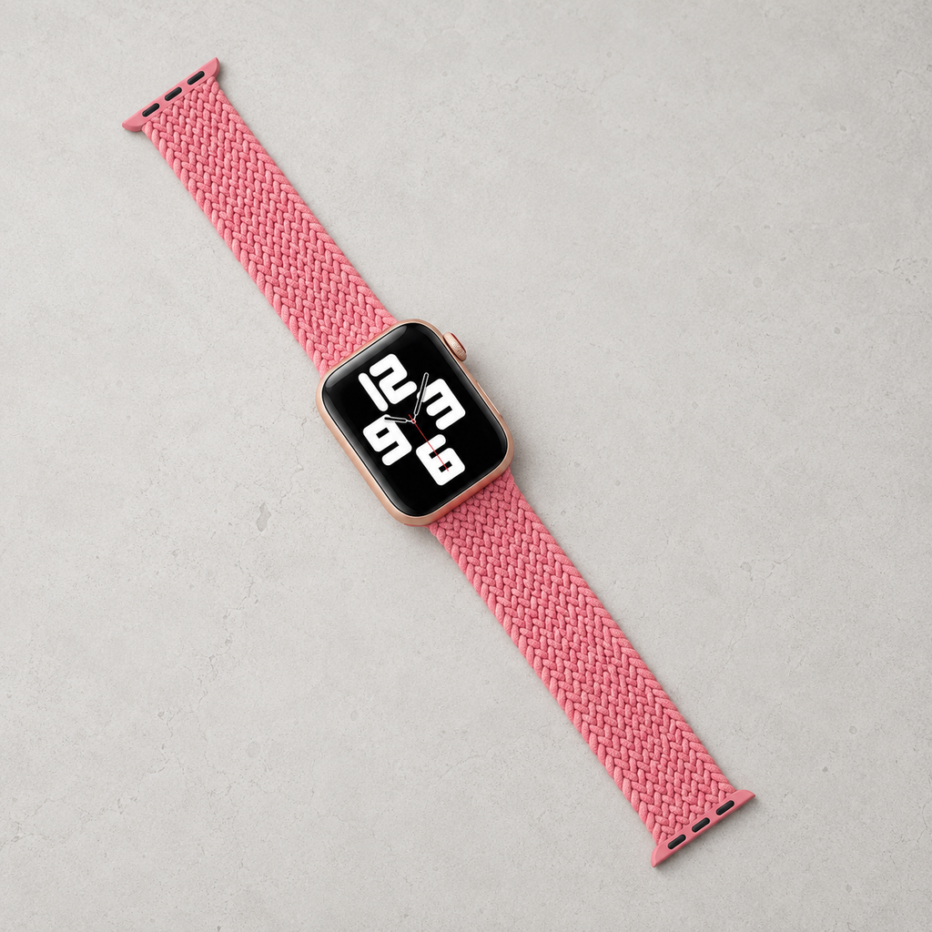 Apple Watch Nylon Braided Elastic Strap | Single Loop | Pink | 38/40mm & 42/44mm | XS–L