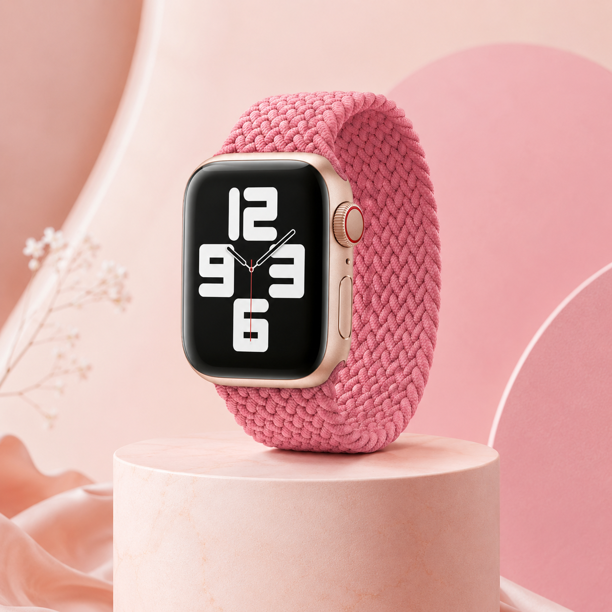Apple Watch Nylon Braided Elastic Strap | Single Loop | Pink | 38/40mm & 42/44mm | XS–L