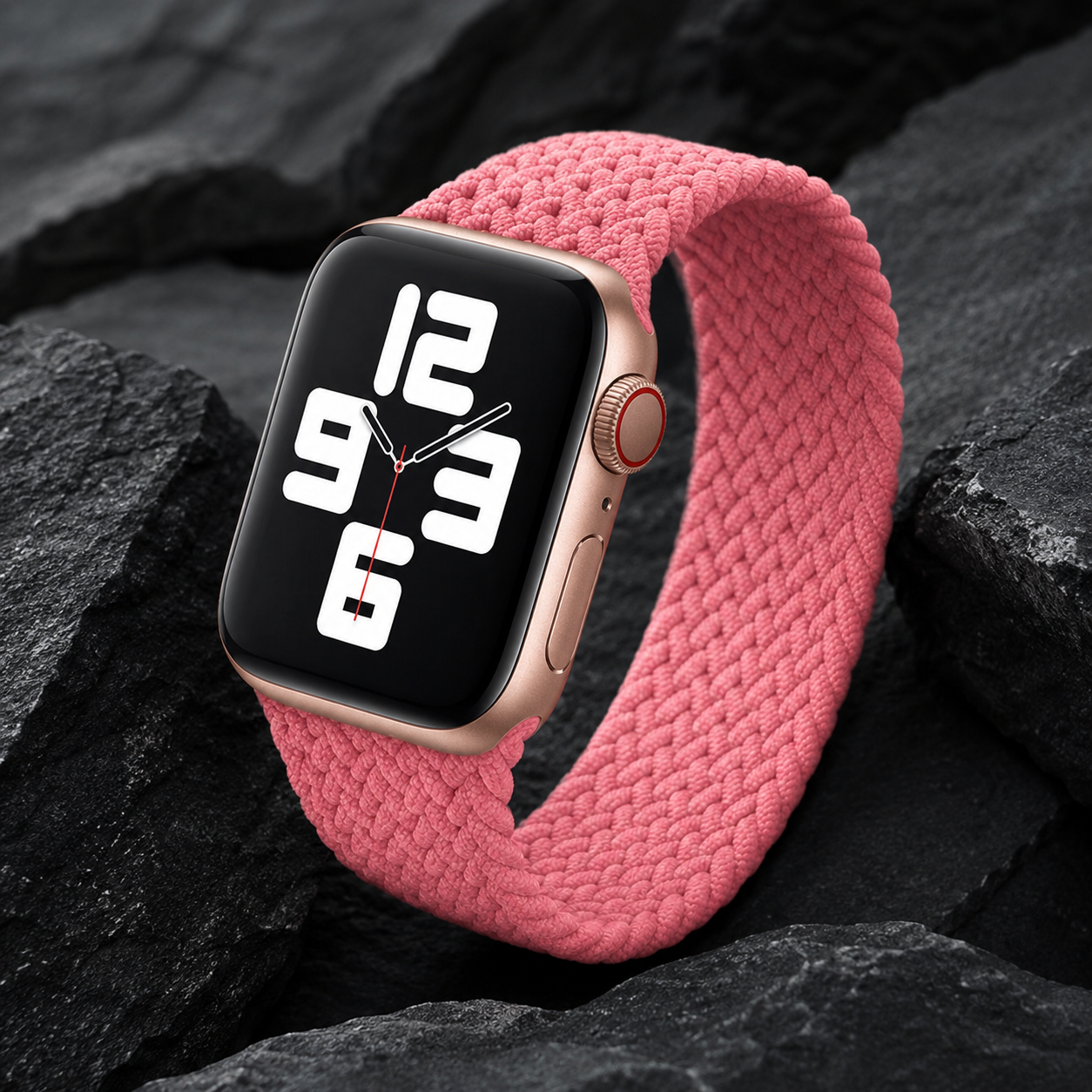 Apple Watch Nylon Braided Elastic Strap | Single Loop | Pink | 38/40mm & 42/44mm | XS–L