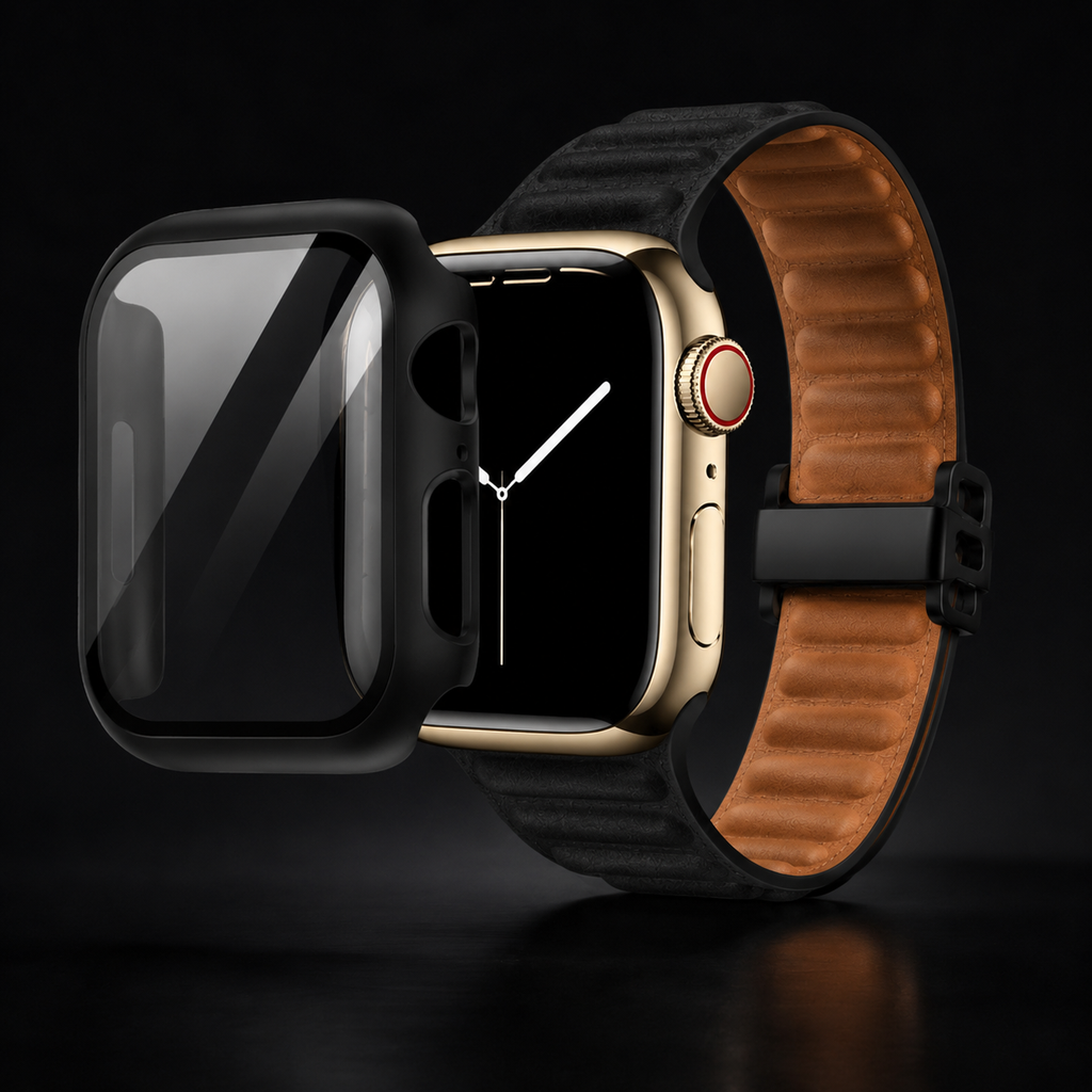 Apple Watch Protective Case | PC + Tempered Glass | Black | 38–49mm