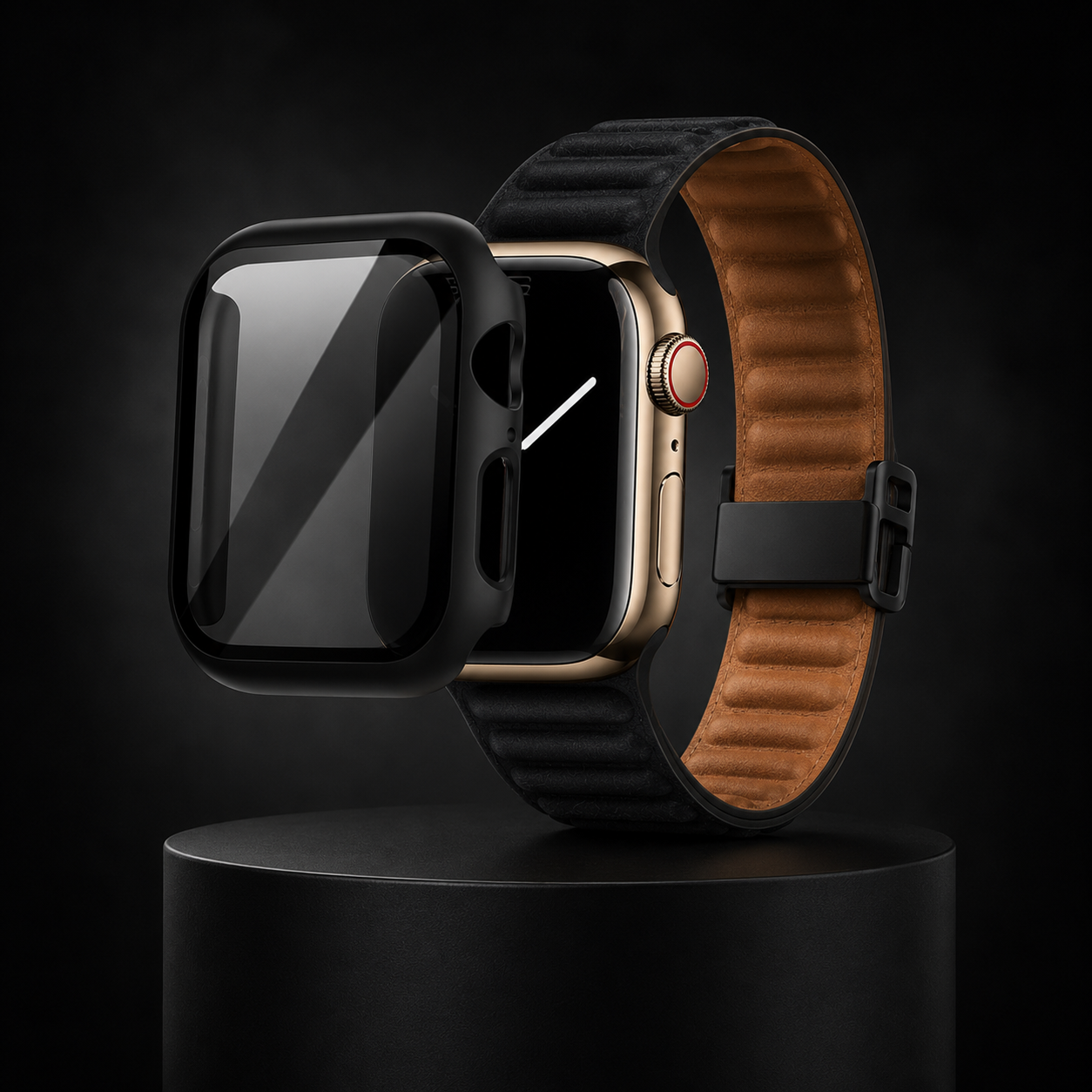 Apple Watch Protective Case | PC + Tempered Glass | Black | 38–49mm