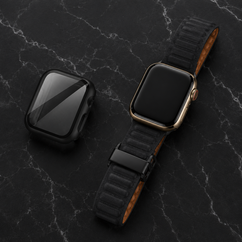 Apple Watch Protective Case | PC + Tempered Glass | Black | 38–49mm