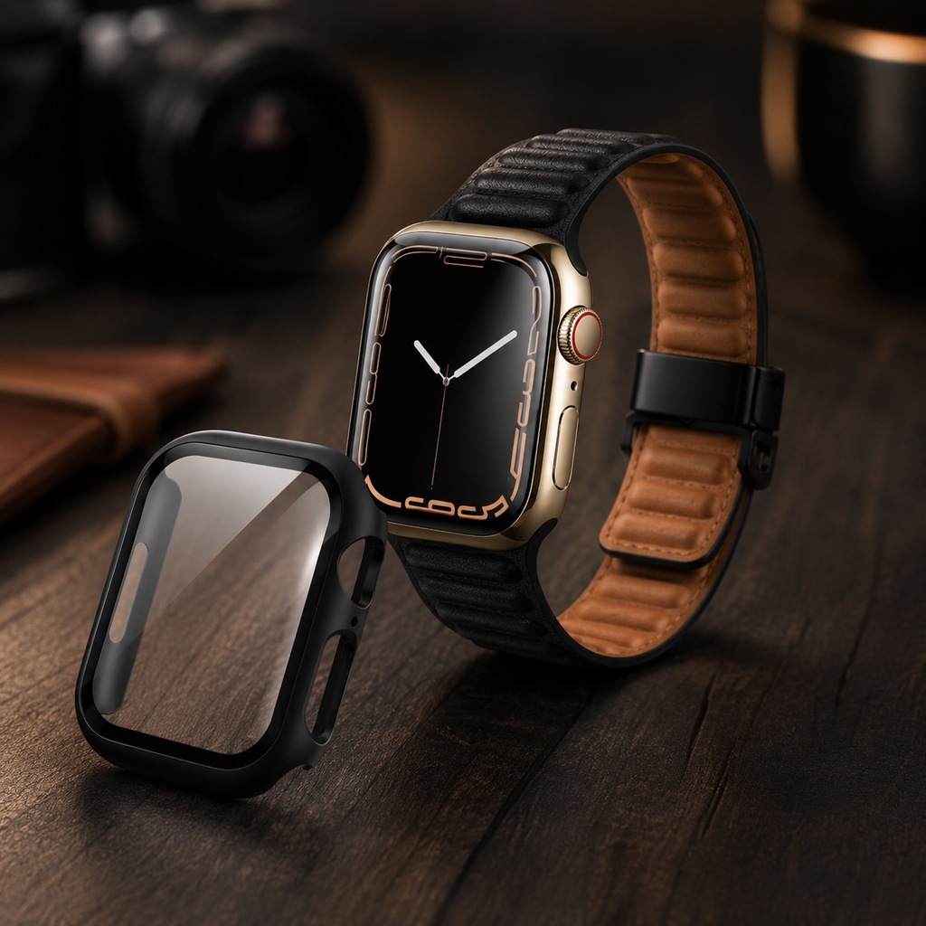 Apple Watch Protective Case | PC + Tempered Glass | Black | 38–49mm