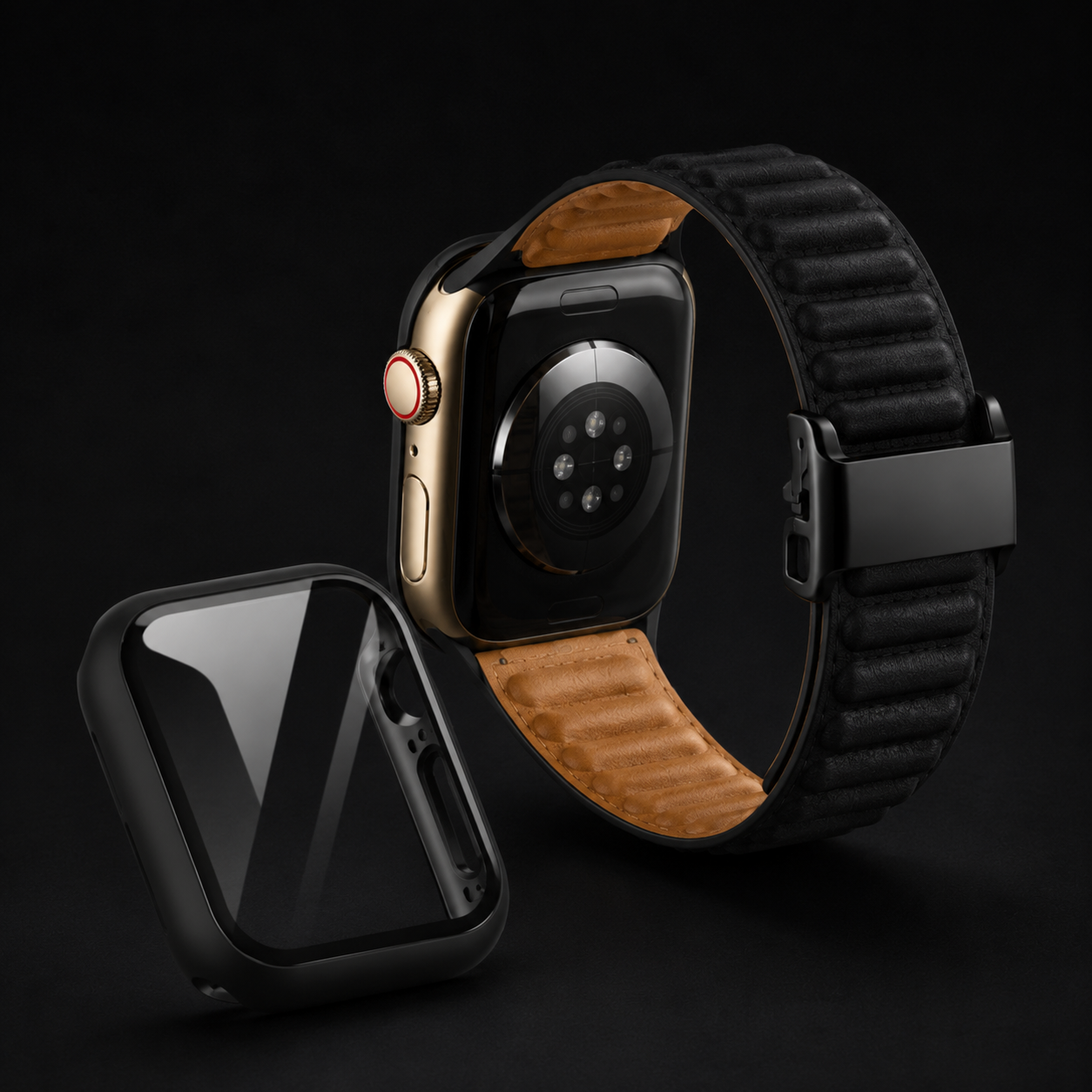 Apple Watch Protective Case | PC + Tempered Glass | Black | 38–49mm