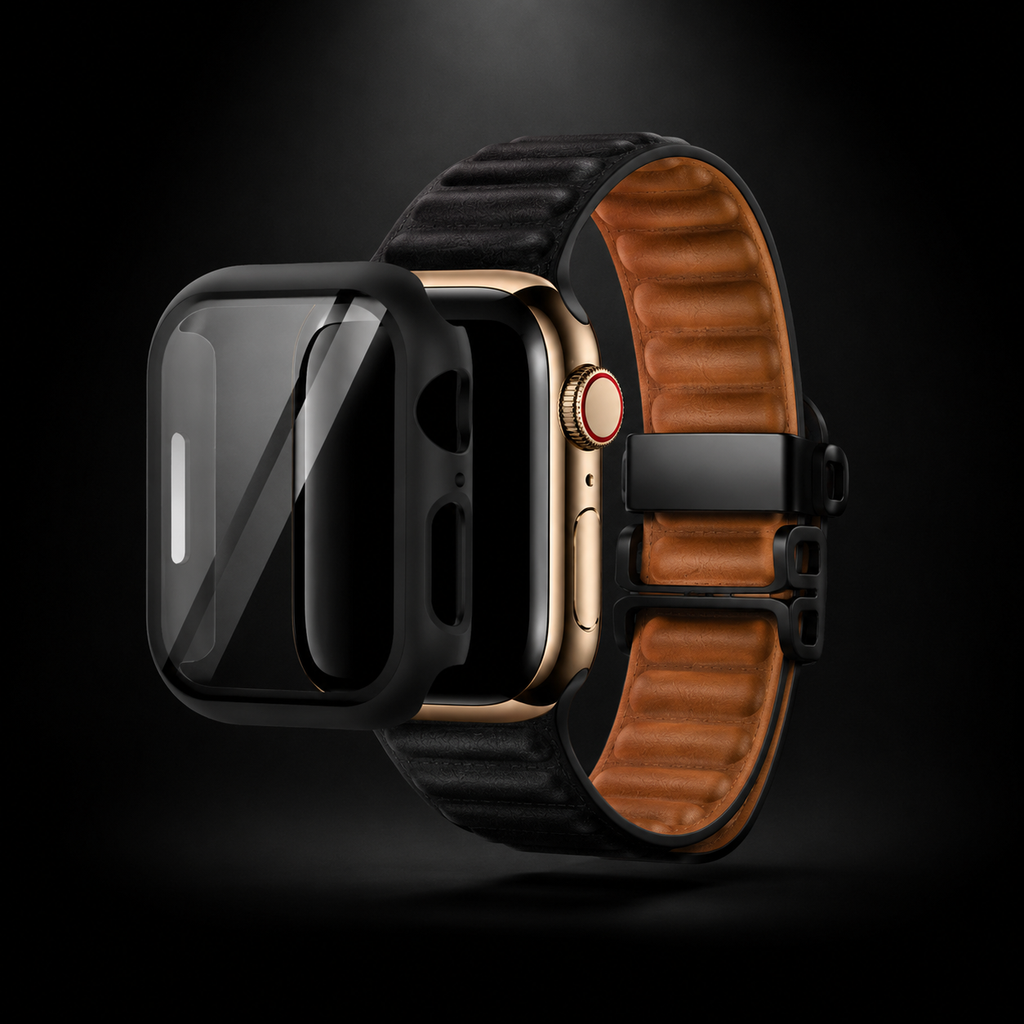 Apple Watch Protective Case | PC + Tempered Glass | Black | 38–49mm