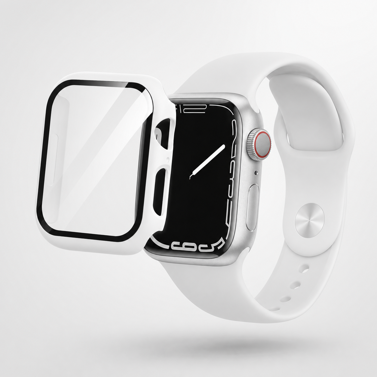 Apple Watch Protective Case | PC + Tempered Glass | White | 38–49mm