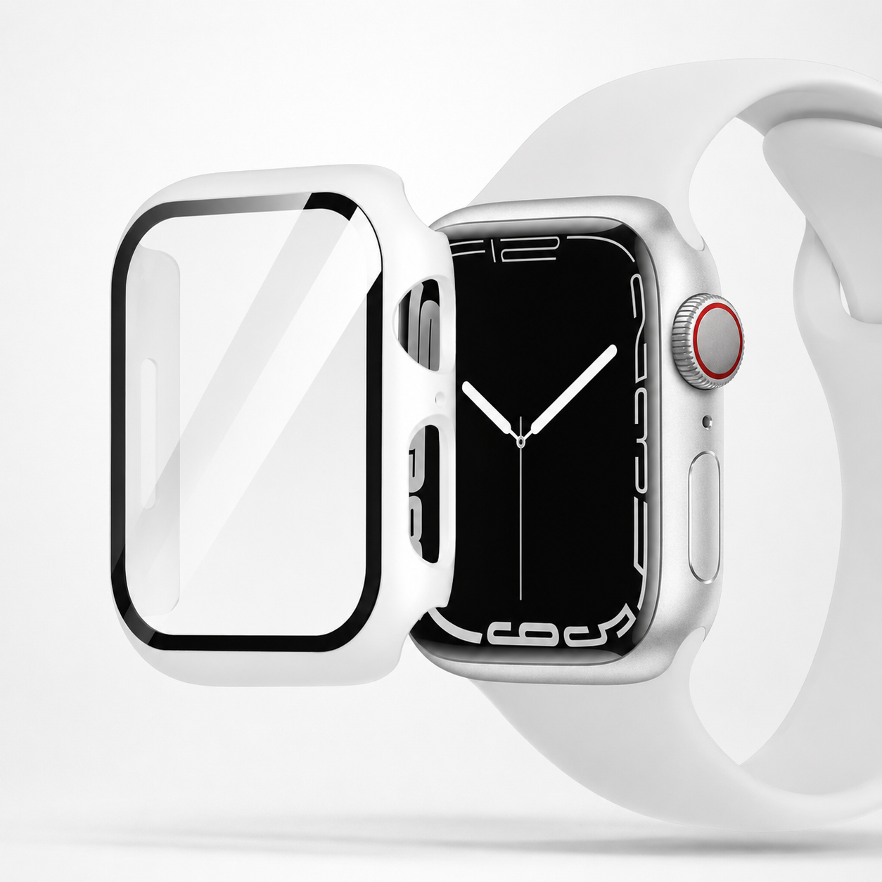 Apple Watch Protective Case | PC + Tempered Glass | White | 38–49mm
