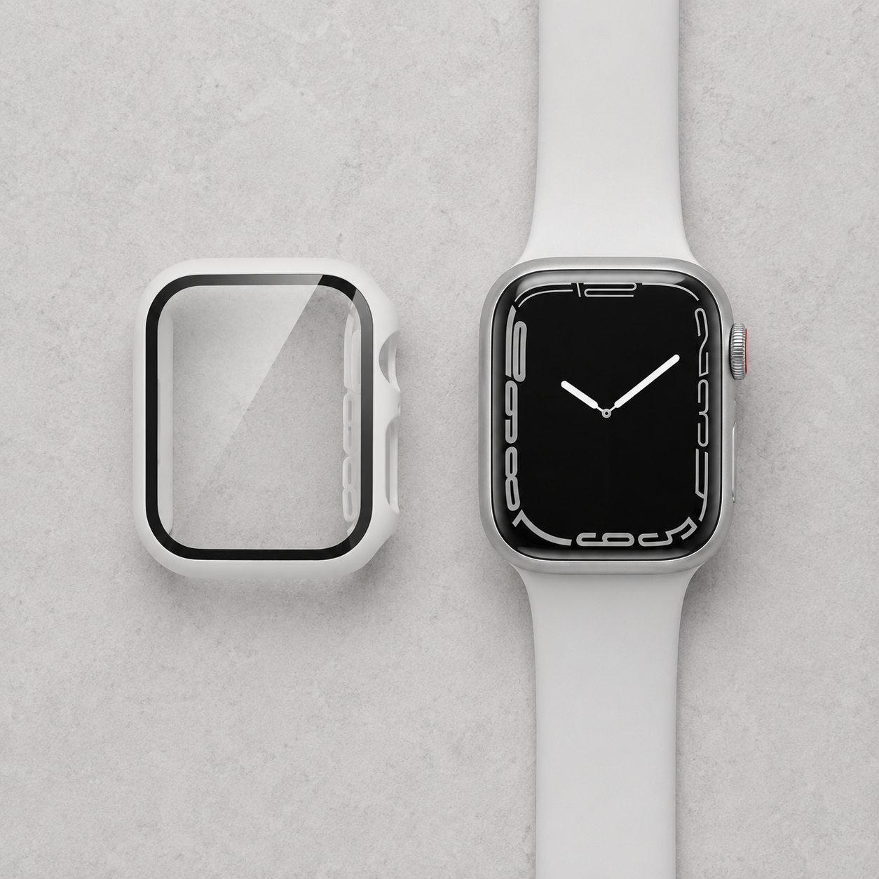 Apple Watch Protective Case | PC + Tempered Glass | White | 38–49mm