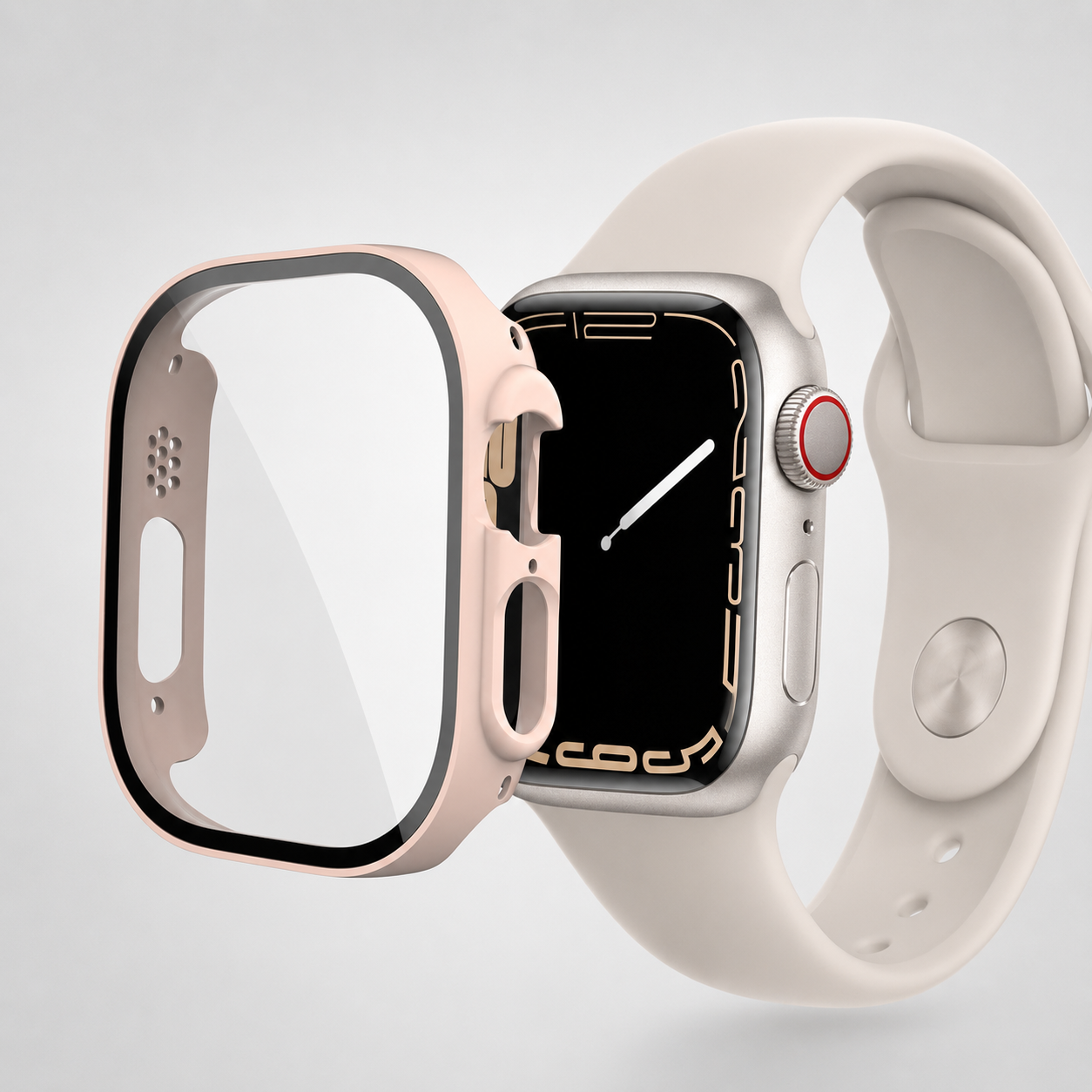 Apple Watch Protective Case | PC + Tempered Glass | Pink | 38–49mm