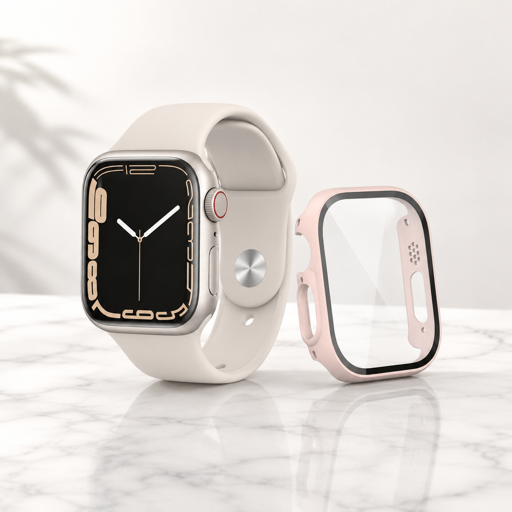 Apple Watch Protective Case | PC + Tempered Glass | Pink | 38–49mm