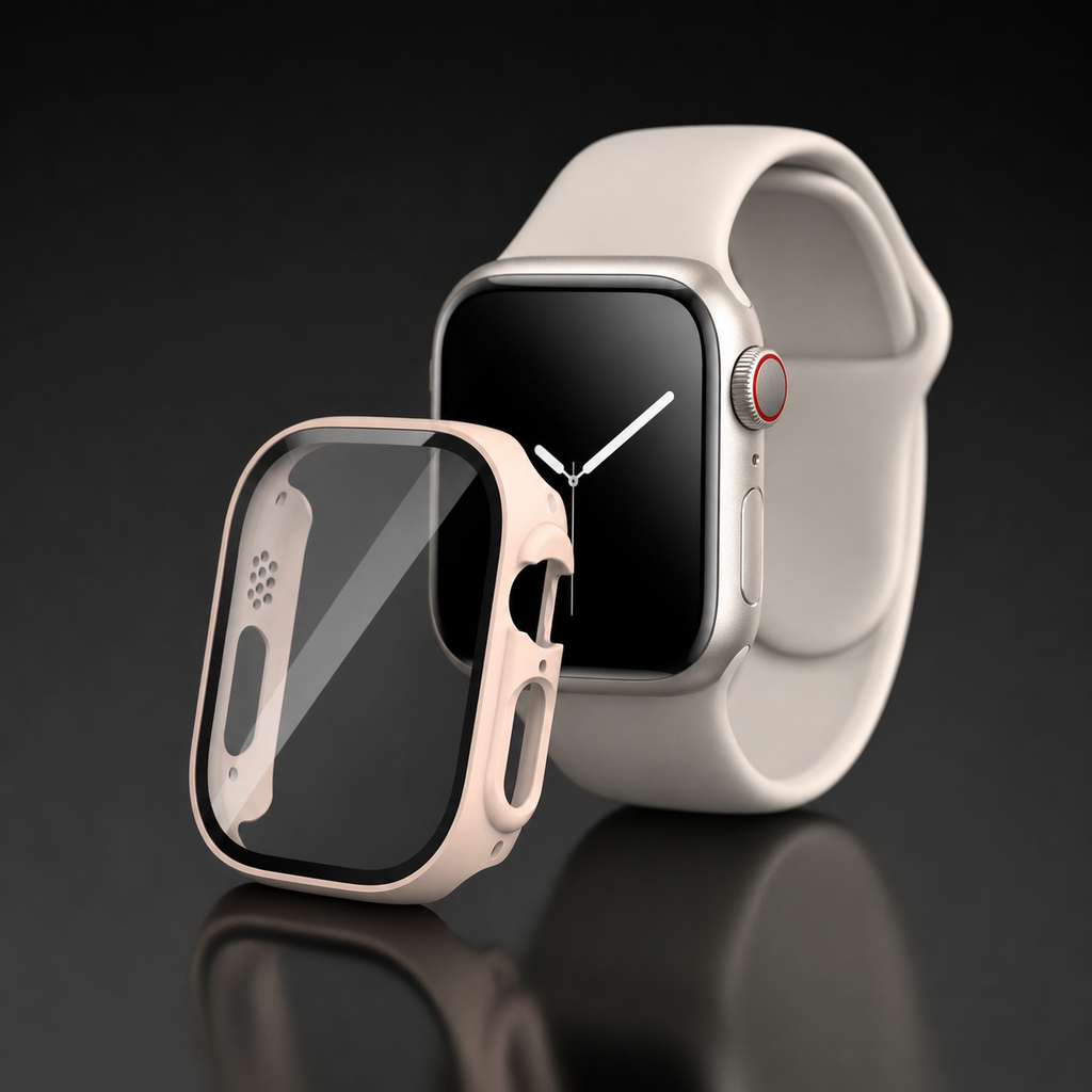 Apple Watch Protective Case | PC + Tempered Glass | Pink | 38–49mm