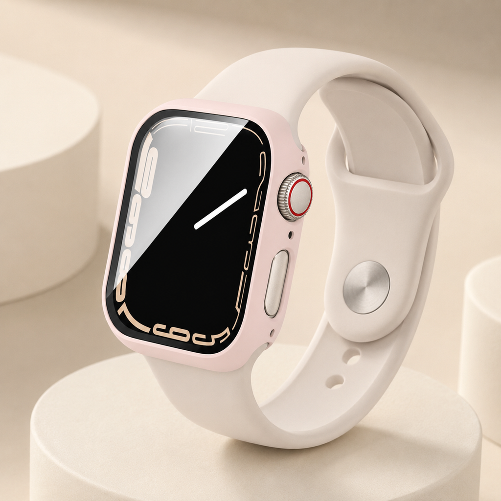 Apple Watch Protective Case | PC + Tempered Glass | Pink | 38–49mm