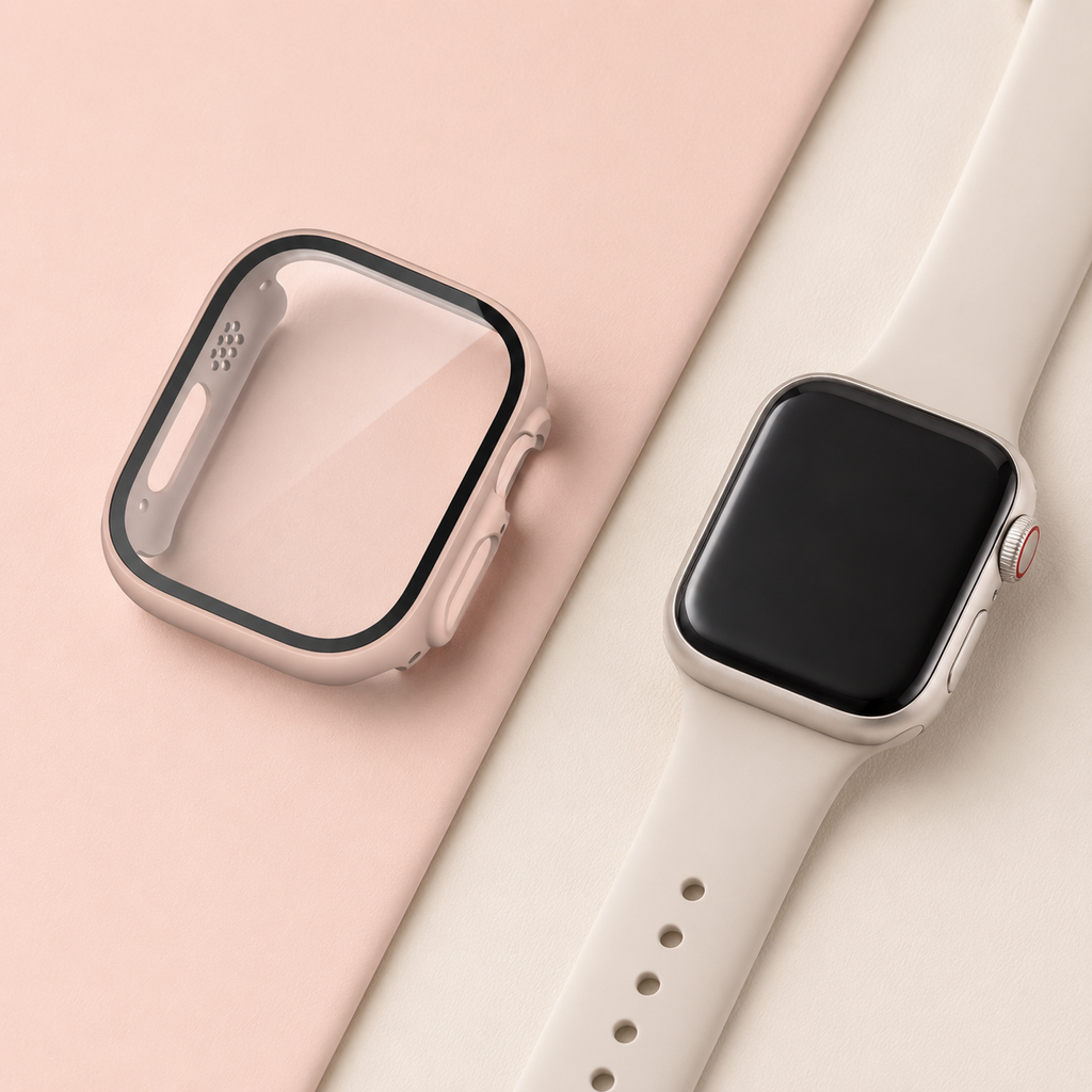 Apple Watch Protective Case | PC + Tempered Glass | Pink | 38–49mm