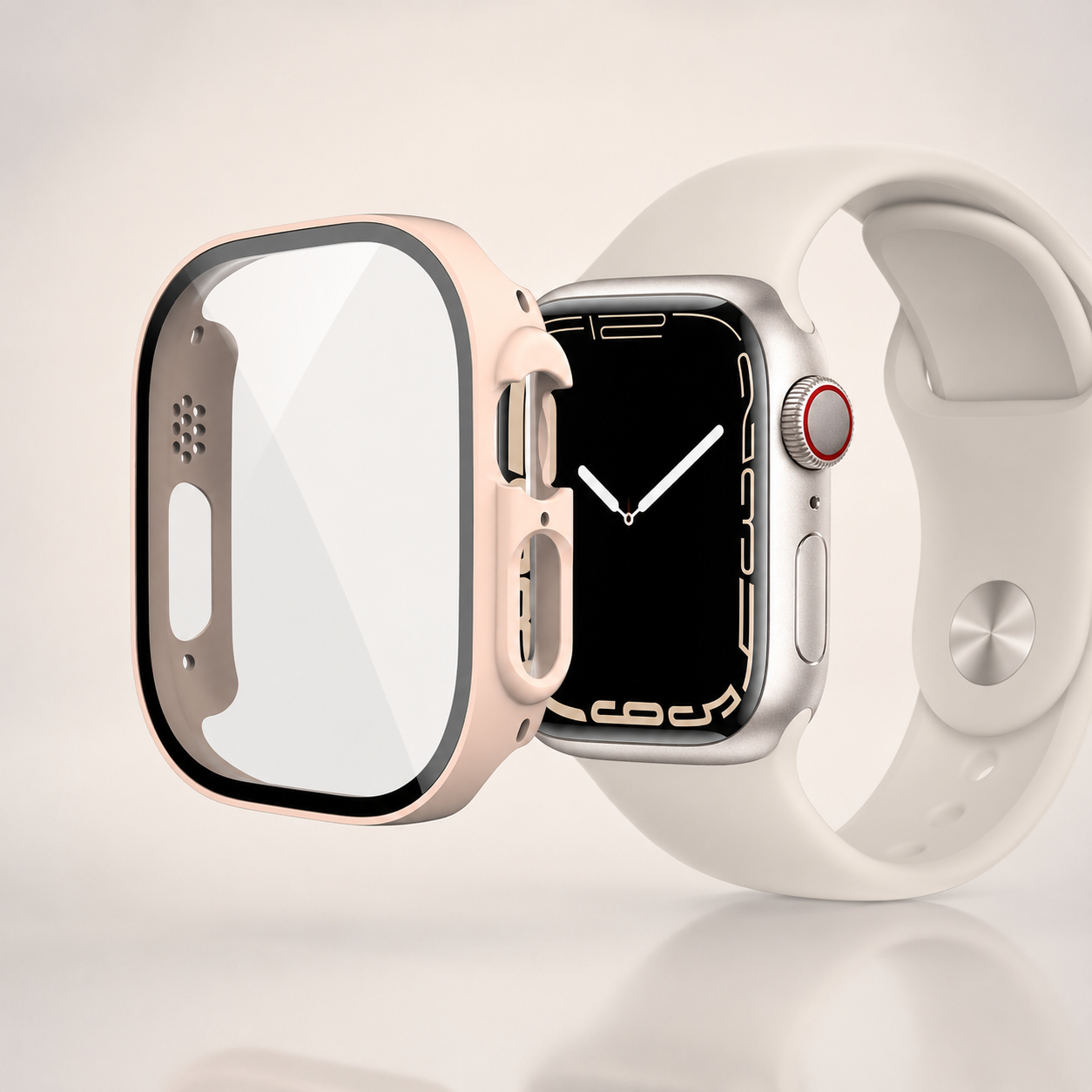 Apple Watch Protective Case | PC + Tempered Glass | Pink | 38–49mm