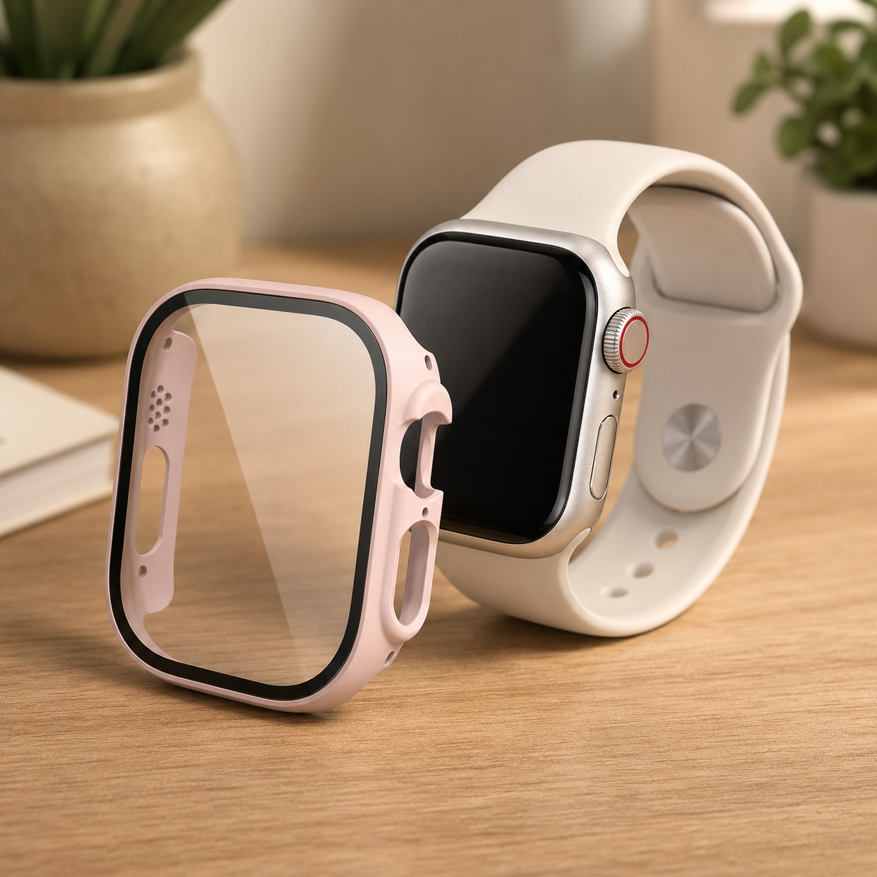 Apple Watch Protective Case | PC + Tempered Glass | Pink | 38–49mm